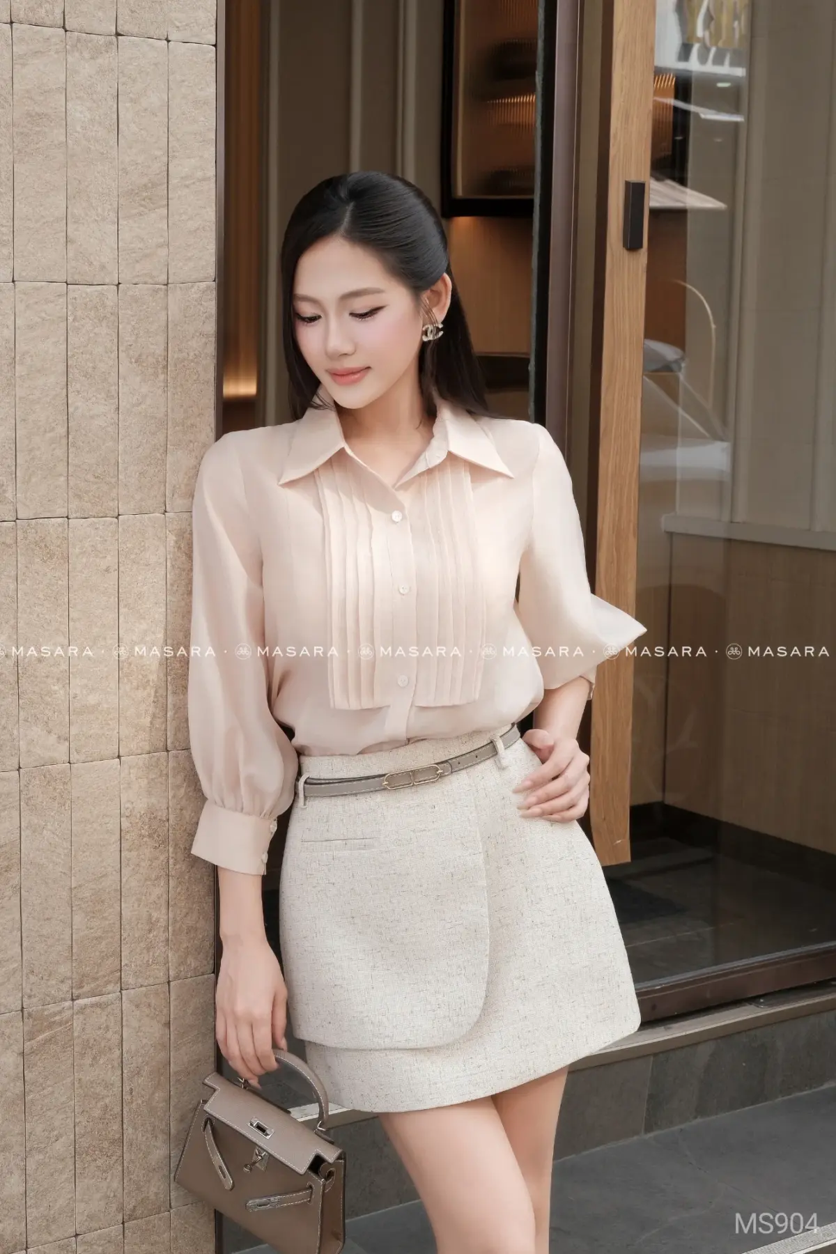 Set váy ngắn thiết kế lady thanh lịch, hiện đại và sang trọng – Công sở, gặp gỡ đối tác, dạo phố | Masara MS904 — mã MS904